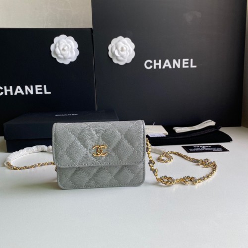 Chanel WOC Gürteltasche Original Kaviarleder 2306 Grau