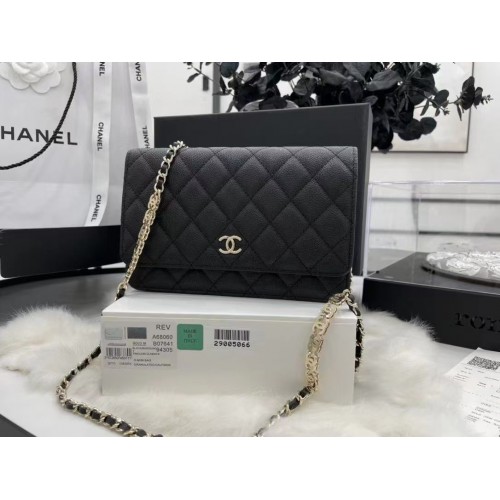 Chanel WOC Original Caviar Leather Flap Umhängetasche CC33815 schwarz