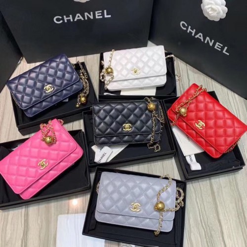 Chanel WOC Original Leather Golden Ball Flap Umhängetasche B33818