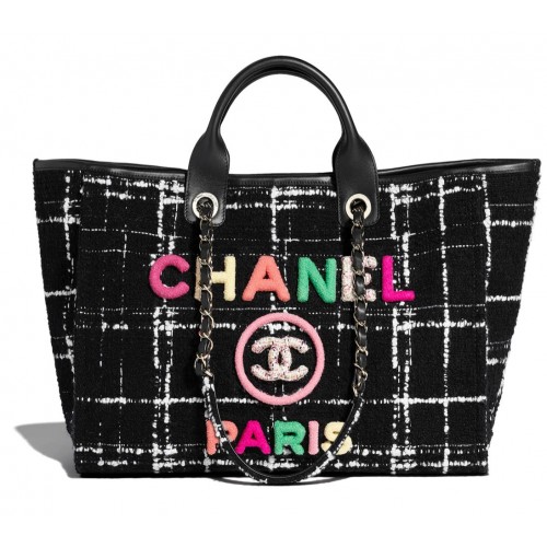 Chanel Weave Tote Einkaufstasche B66955 Schwarz