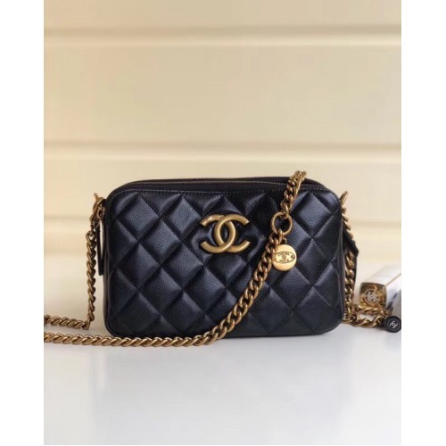 Chanel Classic Clutch mit Kette A94105 schwarz