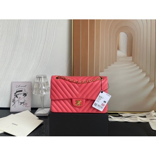 Chanel klassische Handtasche Lammleder gold Metall V01112 Rose