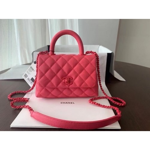 Chanel Coco Mini-Überschlagtasche mit Top-Griff AS2215 rosa
