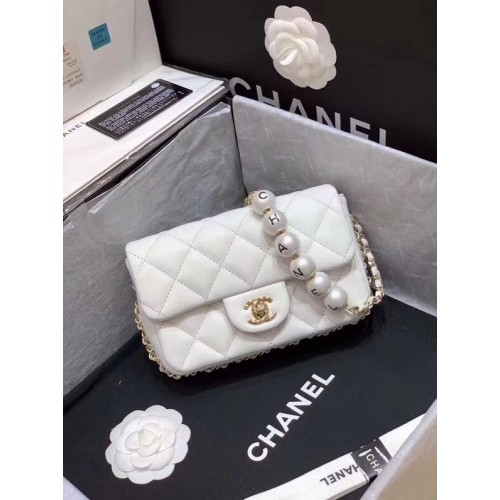 Chanel Flap Imitation Pearls Tasche AS1436 weiß