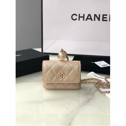 Chanel Geldbörse mit Überschlag und Kette AP2119 Gold
