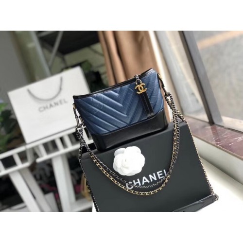 Chanel gabrielle kleine Hobo-Tasche A91810 blau&schwarz