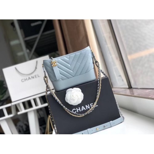 Chanel gabrielle kleine Hobo-Tasche A91810 hellblau