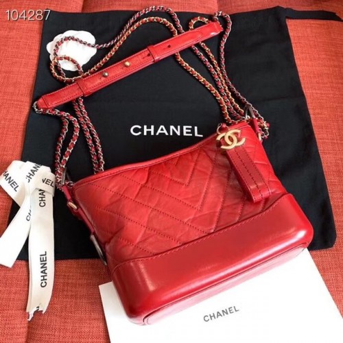 Chanel gabrielle kleine Hobo-Tasche A91810 rot