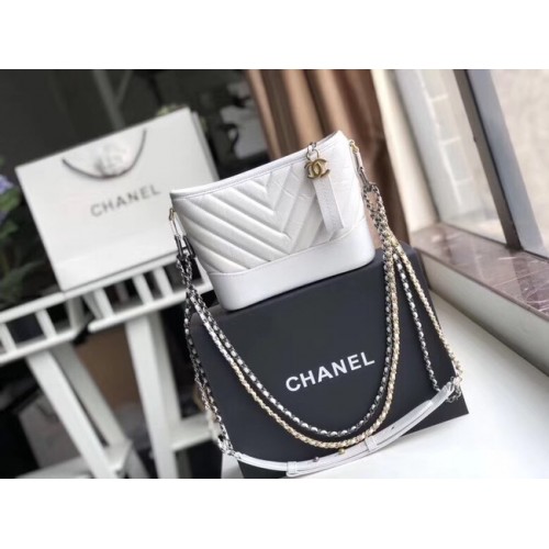 Chanel gabrielle kleine Hobo-Tasche A91810 weiß