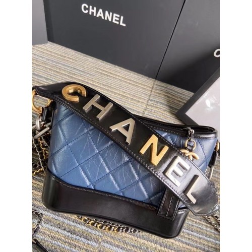 Chanel gabrielle kleine Hobo-Tasche S0865 blau&schwarz