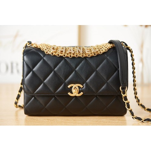 Chanel Lammfell Umhängetasche AS3241 schwarz