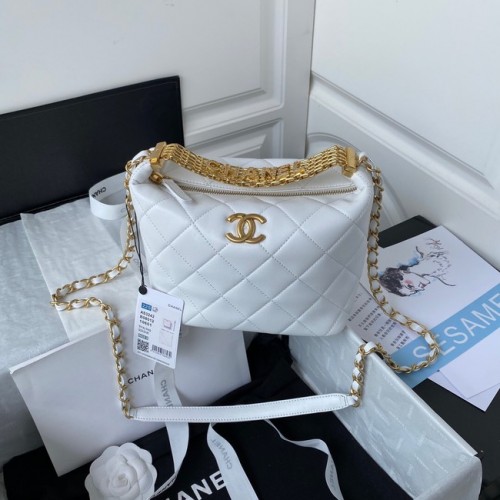 Chanel Lammleder Umhängetasche AS3242 weiß