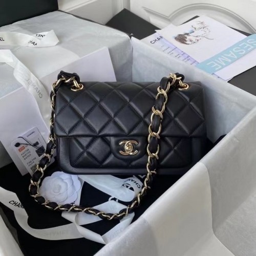Chanel Leder Umhängetasche AS2798 schwarz