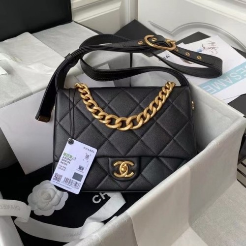 Chanel Leder Umhängetasche AS2842 schwarz