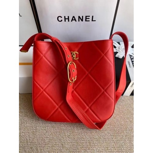 Chanel Leder Umhängetasche AS2844 rot