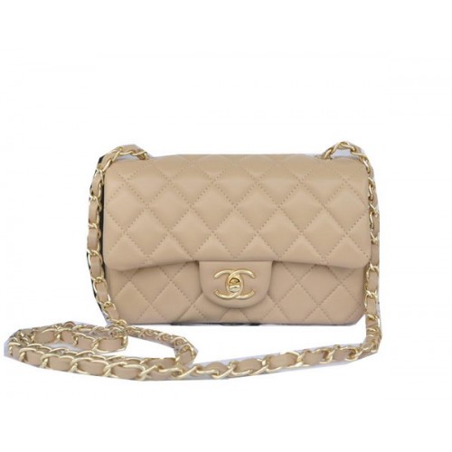 Chanel Mini Classic Flap Bag Aprikose Original Sheekskin CHA1116 Gold