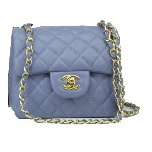 Chanel Mini Classic Flap Bag Lavendel Leder 1115 Goldkette