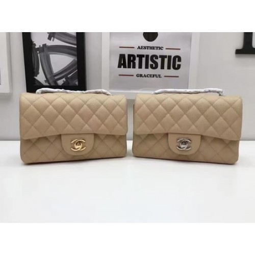 Chanel Mini Classic Flap Bag Original Cannage Muster A1116 Aprikose