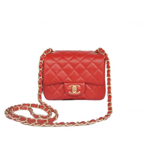 Chanel Mini Classic Flap Bag Rot Original Sheekskin CHA1115 Gold