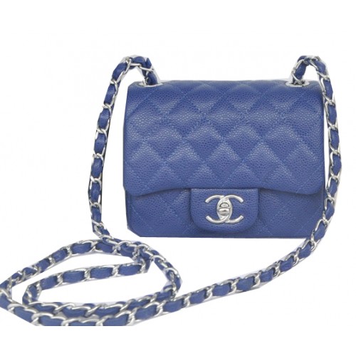 Chanel Mini Classic Flap Bag Royal Cannage Muster 1115 Silber
