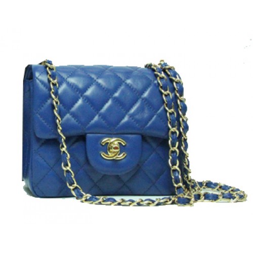 Chanel Mini Classic Flap Bag Royal Leather 1115 Goldkette