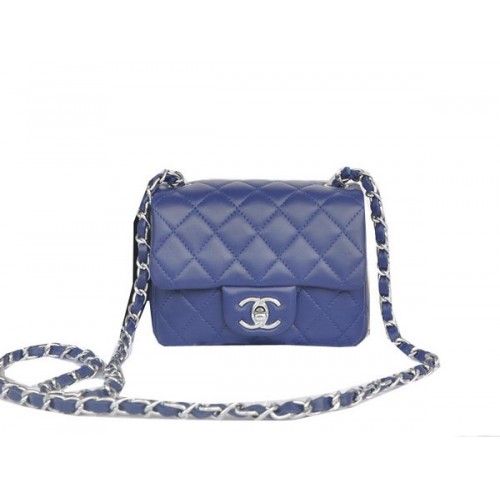 Chanel Mini Classic Flap Bag Royal Original Sheekskin CHA1115 Silber
