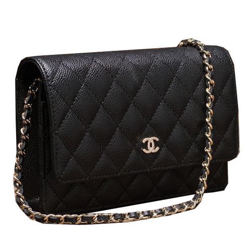 Chanel Mini Flap Bag A33814 Schwarz Cannage Muster Gold
