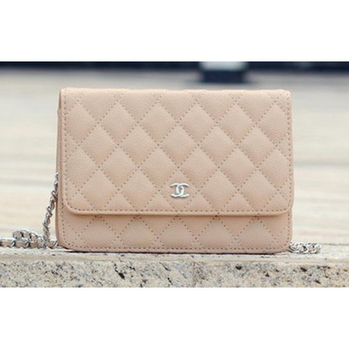 Chanel Mini Flap Bag Apricot Cannage Muster A33814 Silber