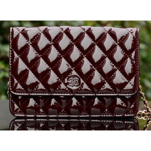 Chanel Mini Flap Bag Burgund Lackleder A33814 Gold
