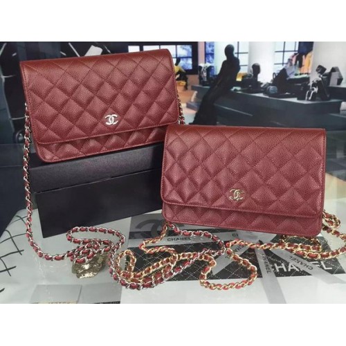 Chanel Mini Flap Bag Cannage Muster A8373 Burgund