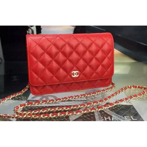 Chanel Mini Flap Bag Cannage Muster A8373 Rot