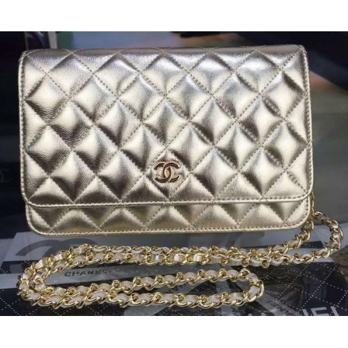 Chanel Mini Flap Bag Gold Cannage Muster A8373 Gold