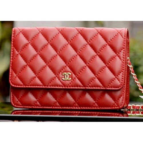 Chanel Mini Flap Bag Rotes Schafsleder A33814 Gold