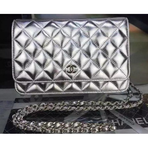 Chanel Mini Flap Bag Silber Cannage Muster A8373 Silber