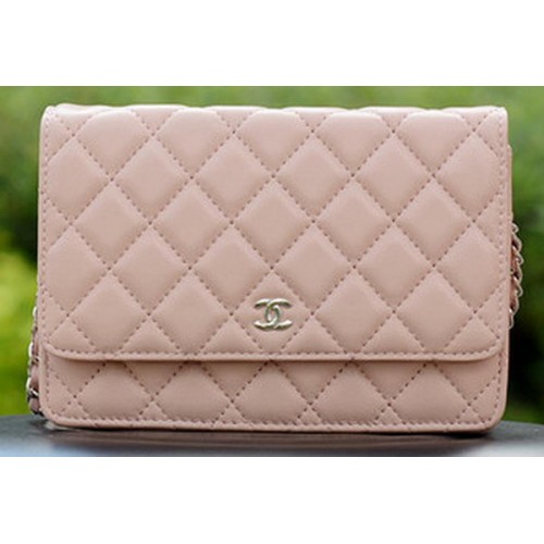 Chanel Mini Flap Taschen Rosa Schaffell Leder A33814 Silber
