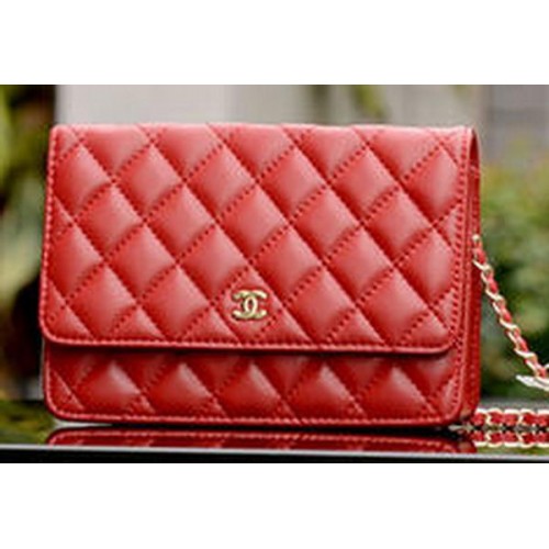 Chanel Mini Flap Bags Rotes Schafsleder A33814 Gold