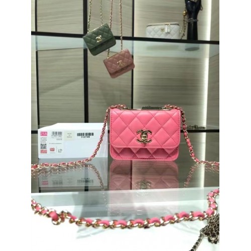 Chanel Mini Flap Umhängetasche Original Leder AP2301 Rose