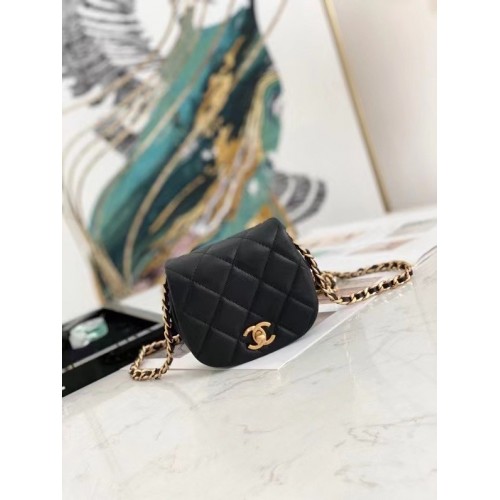 Chanel Mini Flap Umhängetasche Original Leder AP2344 schwarz