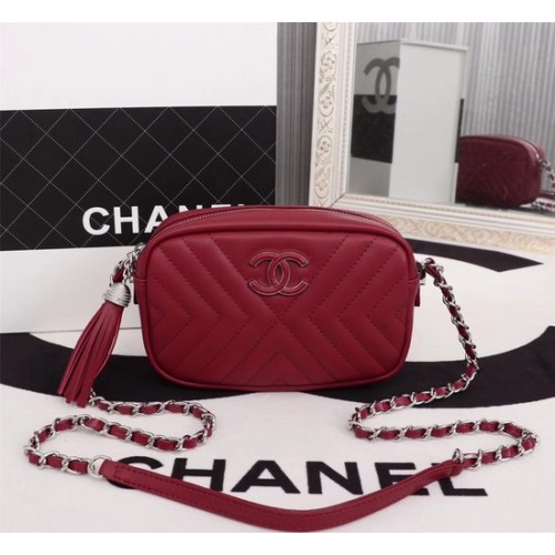 Chanel Mini-Umhängetasche aus Schafsleder 4669 rot