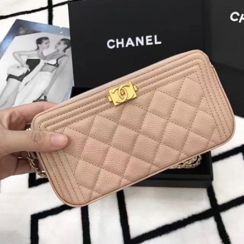 Chanel Mini Umhängetasche Cannage Muster A94452 Hellrosa