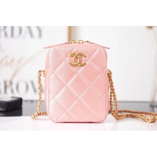 Chanel Mini Umhängetasche genarbtes Kalbsleder AS2857 rosa