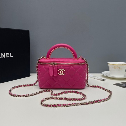 Chanel Mini Umhängetasche Lammleder Goldfarbenes Metall 81208 rosa