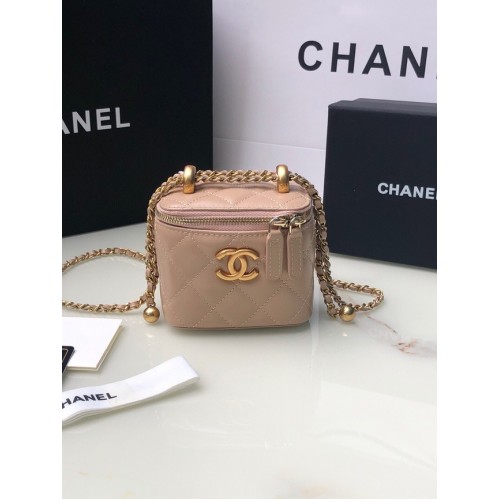 Chanel Mini Umhängetasche Lammleder Goldfarbenes Metall AP2292 rosa