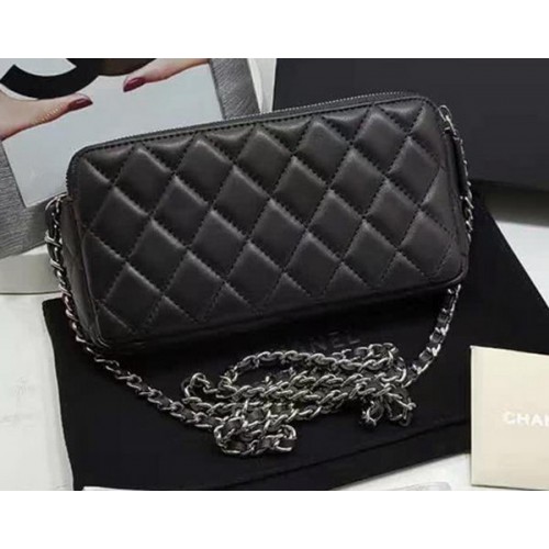 Chanel Mini Umhängetasche Schafsleder A7020 Schwarz