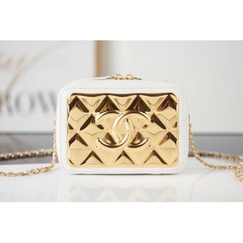 Chanel Mini-Leder-Umhängetasche AP2393 weiß