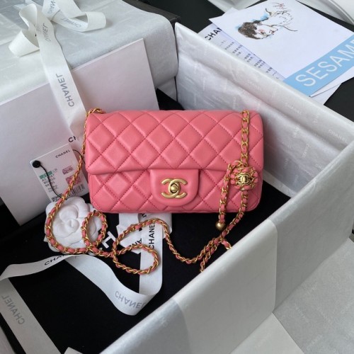 Chanel kleine Flap Bag Original Schafsleder AS1787 rosa