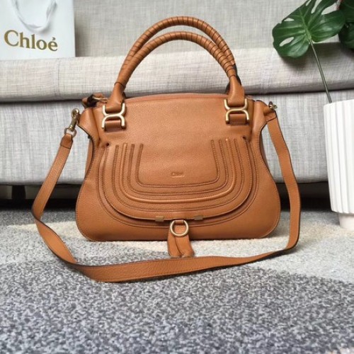 Chloe Marcie Original Tasche aus Kalbsleder mit Griff oben 166320 Kamel