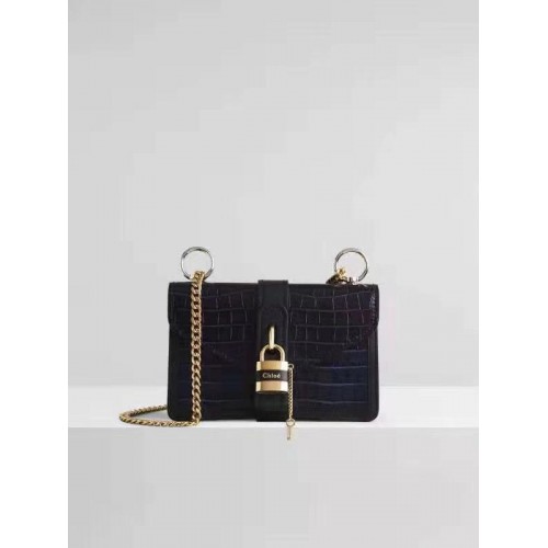 Chloe Original Krokodilleder Ledertasche 3S068 Schwarz