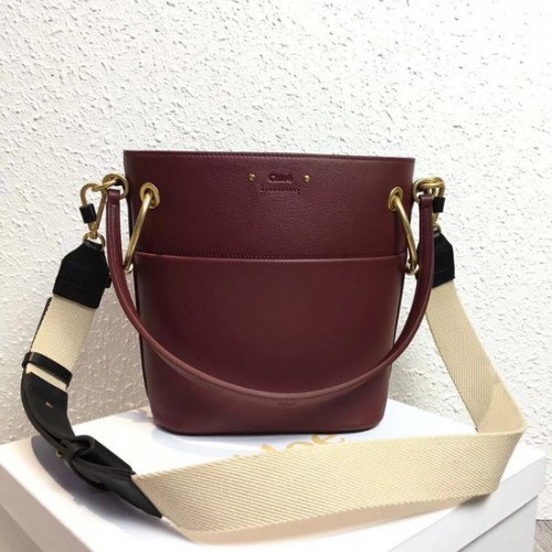 Chloe Roy Mini Smooth Leather Bucket Bag S126 Pflaume lila