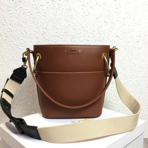 Chloe Roy Mini Smooth Leather Bucket Bag S126 Kamel